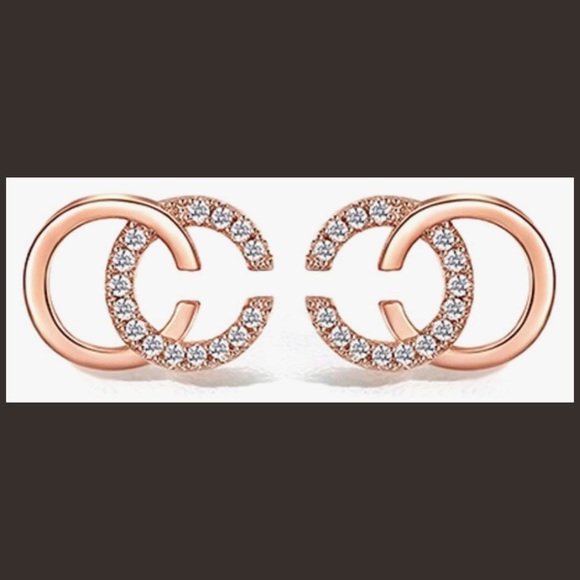 Stunning CC 18K Rose Gold Plated Earrings - Picture 2 of 7